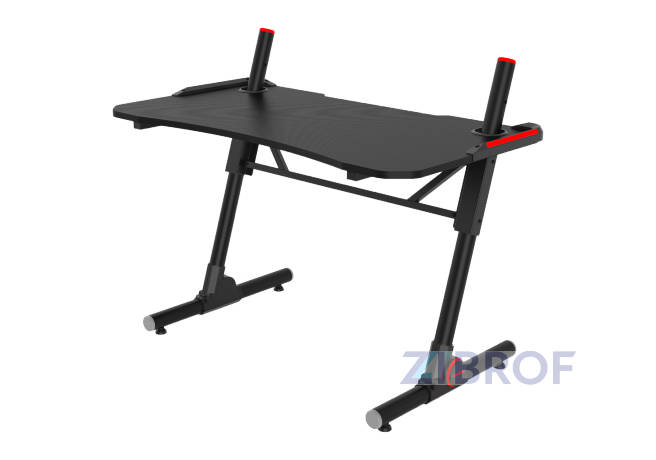 Стол геймерский компьютерный игровой для геймеров TopChairs Storm LED черный в Москве и РФ
