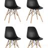 Стул Eames DSW черный пластиковый, сталь, натуральный массив бука, 4 шт. в Москве и РФ