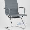 Кресло для посетителей TopChairs Visit серое, обивка из экокожи, металический каркас в Москве и РФ