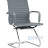 Кресло для посетителей TopChairs Visit серое, обивка из экокожи, металический каркас в Москве и РФ