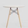 Стол EAMES DSW D80 бежевый, столешница МДФ, ножки массив бука в Москве и РФ