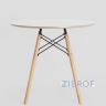 Стол EAMES DSW D80 бежевый, столешница МДФ, ножки массив бука в Москве и РФ