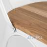 Стул Tolix WOOD белый матовый, основание и спинка оцинкованный металл, сиденье светлое дерево в Москве и РФ