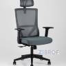 для руководителя TopChairs Local офисное серое обивка сетка ткань крестовина пластик в Москве и РФ