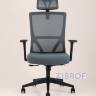 для руководителя TopChairs Local офисное серое обивка сетка ткань крестовина пластик в Москве и РФ