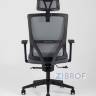 для руководителя TopChairs Local офисное серое обивка сетка ткань крестовина пластик в Москве и РФ