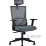 для руководителя TopChairs Local офисное серое обивка сетка ткань крестовина пластик в Москве и РФ