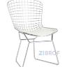 Bertoia хромированный металл с белой подушкой из экокожи в Москве и РФ