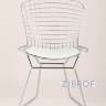 Bertoia хромированный металл с белой подушкой из экокожи в Москве и РФ