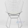Bertoia хромированный металл с белой подушкой из экокожи в Москве и РФ