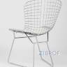 Bertoia хромированный металл с белой подушкой из экокожи в Москве и РФ