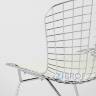 Bertoia хромированный металл с белой подушкой из экокожи в Москве и РФ