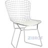 Bertoia хромированный металл с белой подушкой из экокожи в Москве и РФ