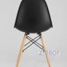 Eames диаметр стола 80 см, столешница стекло, 2 стула Eames черные в Москве и РФ
