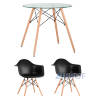Eames стол стеклянный D80, 2 стула Eames DAW черные в Москве и РФ