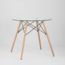 Стол обеденный EAMES DSW стеклянный, диаметр 80 см в Москве и РФ