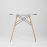 Стол обеденный EAMES DSW стеклянный, диаметр 80 см в Москве и РФ