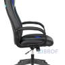Кресло игровое Бюрократ VIKING-8N/BL-BLUE черный/синий искусственная кожа геймерское в Москве и РФ