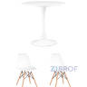 Tulip, стол 80 см, 2 стула Eames DSW белые в Москве и РФ
