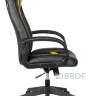 Кресло игровое Бюрократ VIKING-8N/BL-YELL черный/желтый искусственная кожа геймерское в Москве и РФ