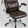 Компьютерное кресло TopChairs Force офисное коричневое в обивке из экокожи и сетки, механизм качания Top Gun в Москве и РФ