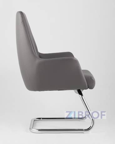 TopChairs Viking офисное серое обивка экокожа, металлический каркас в Москве и РФ
