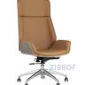 Компьютерное кресло TopChairs Crown офисное для руководителя коричневое, обивка экокожа, металлический каркас в Москве и РФ