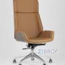 Компьютерное кресло TopChairs Crown офисное для руководителя коричневое, обивка экокожа, металлический каркас в Москве и РФ