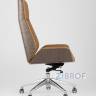Компьютерное кресло TopChairs Crown офисное для руководителя коричневое, обивка экокожа, металлический каркас в Москве и РФ