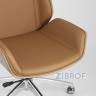 Компьютерное кресло TopChairs Crown офисное для руководителя коричневое, обивка экокожа, металлический каркас в Москве и РФ