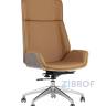 Компьютерное кресло TopChairs Crown офисное для руководителя коричневое, обивка экокожа, металлический каркас в Москве и РФ