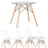Eames D80 стол стеклянный, 4 стула Eames DSW белые в Москве и РФ