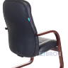 офисное Бюрократ T-9923WALNUT-AV/BL на полозьях низкая спинка черный обивка кожа каркас металл в Москве и РФ