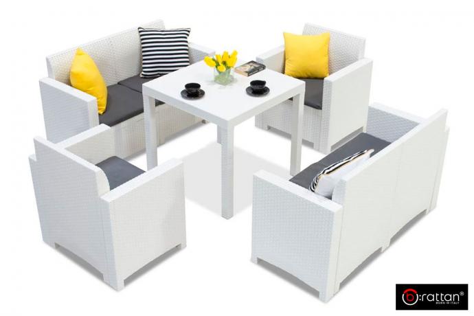 Стол B:rattan Dallas 800*800мм, белый в Москве и РФ